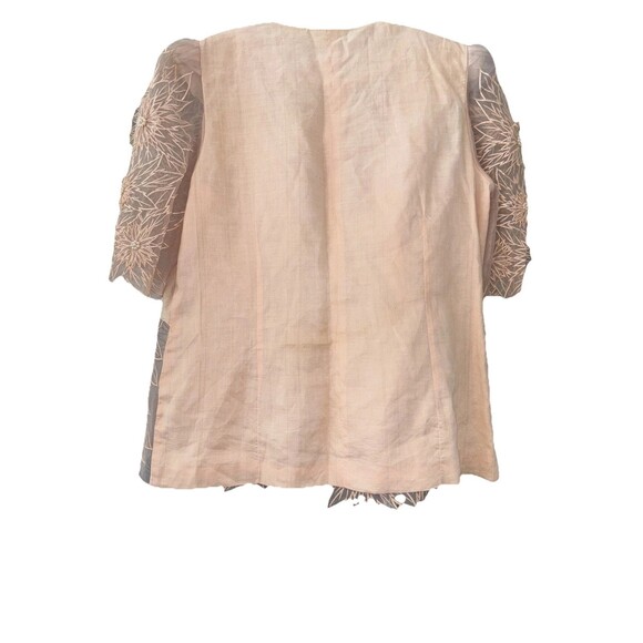 Action I Jay Daniels Blazer 22 Peach Pearl Bead Jacket Embroidered Sheer Lined - Picture 9 of 12